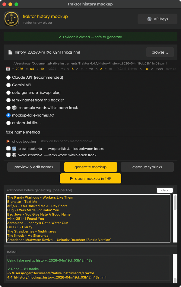 traktor history mockup app preview